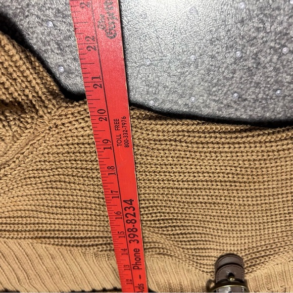 Lauren Ralph Lauren cotton blend camel buckle cardigan medium - Picture 6 of 7